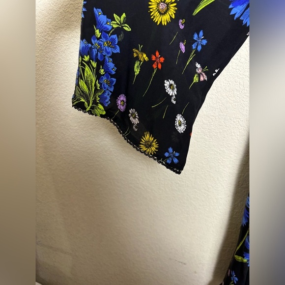 Maeve Anthropologie Lucinda 100% Silk Wildflower Floral Pocketed Swing D… - Picture 5 of 15